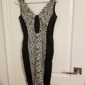 French Connection V-neck Stretch Bodycon Dress Designer Womens Clothing